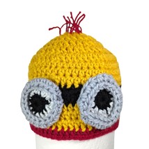 Despicable Me Minion Crochet Beanie Hat Light up Eyes Youth Size 8 x 10 inch NEW - £19.97 GBP