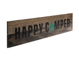 Happy Camper: Wood: Wall: Sign: Camping: Home: Office: Decor: Brand New - £15.05 GBP