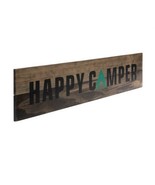 HAPPY CAMPER: WOOD: WALL: SIGN: CAMPING: HOME: OFFICE: DECOR: BRAND NEW - £15.04 GBP