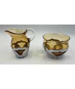 Vintage Farber, Bros. N.Y.,  Amber Glass and Krome Craft Creamer Sugar  ... - $15.90