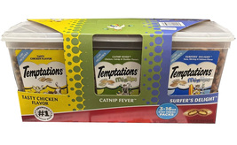 TEMPTATIONS MixUp Cat Treats Club Pack - Tasty Chicken, Catnip Fever and... - £29.76 GBP