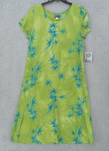 Hawaiian Moon Sheath Dress Women&#39;s SZ L Green Shades Batik Floral Pullov... - $21.99