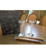CRISTAL D&#39; ARQUES FRANCE PAIR OF MILLENNIUM CRYSTAL CANDLESTICKS W/GOLD ... - $12.15 CAD