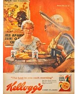 Corn Flakes Kellogg&#39;s Cereal Mexico Breakfast -1961 Vintage Print Ad - $182.59 MXN