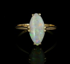 1.20Ct Marquise Cut Fire Opal Womens Solitaire Elegant Ring 14k Yellow Gold Over - £60.71 GBP