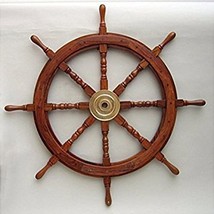 36&quot; Nautical Wood Ship Wheel Nautical Home Decor Wall Hanging  - £101.60 GBP