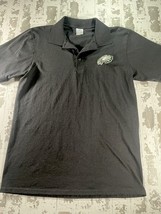 Philadelphia Eagles Men&#39;s Short Sleeve Black Polo Golf Shirt Medium Port And Co - £12.17 GBP