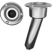 Mate Series Stainless Steel 15° Rod &amp; Cup Holder - Drain - Round Top - $120.90