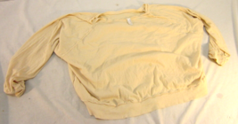 American Apparel Off White Cream Oversized Long Sleeve Off The Shoulder Shirt L - £13.55 GBP