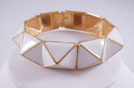 Kenneth Jay Lane Whtie Pyramid Bangle NEW - £69.47 GBP