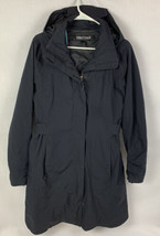 Marmot Jacket Women’s Medium Full Zip Lightweight Black Long Coat Trench - £47.81 GBP
