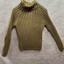 Vintage St. John&#39;s Bay Olive Green Cotton Cable Knit Sweater Size Medium - £9.45 GBP