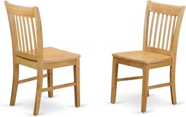 Wooden Seat And Oak Solid Wood Frame Modern Dining Chair Set Of 2 From East West - £121.13 GBP
