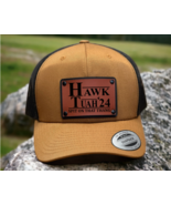 Hawk Tuah, Spit on that Thang, 24 Funny Trucker Hat Cap with Wood Leathe... - $32.58 CAD