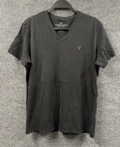 American Eagle Legend T Shirt Mens Medium Black Classic Fit V-Neck Pullover - $12.87