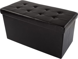 Storage Ottoman - 30-Inch Foldable Bench, Linen Chest, Or, Complete (Bla... - $47.96