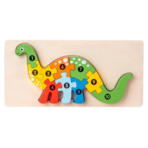 1PCS 3D Puzzle Wooden Dinosaur Animal Jigsaw Puzzle Early Education Color Sortin - £16.89 GBP+