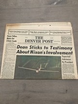 Newspaper Dean testifies on Nixon June 26 1973 Denver Post Watergate  - $12.00