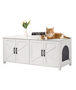 VEVOR Cat Litter Box Enclosure Wooden Litter Box Furniture Hidden 2 Room... - $172.99