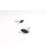 Sterling Silver Earrings - Blue Ear Studs - Lapis Inlay - $42.48 CAD