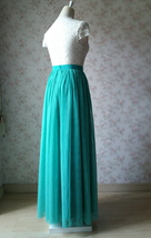 Emerald Green Long Tulle Skirt Outfit Bridesmaid Custom Plus Size Tulle Skirt image 5