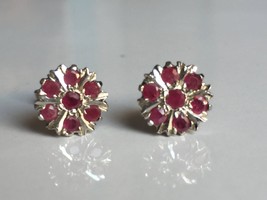 Ruby earring,handmade earring,gemstone earring,silver stud ,earring - £101.27 GBP