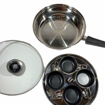 Tramontina 8 Inch 4 Cup Egg Poacher Skillet 18/10 Stainless Steel Tri Ply Base - £17.62 GBP