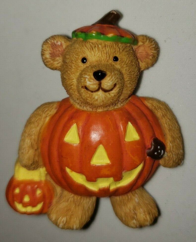 Primary image for Vintage Avon Halloween Vintage Bear Jol Pumpkin Costume Holiday Brooch Pin