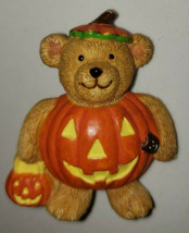 Vintage Avon Halloween Vintage Bear Jol Pumpkin Costume Holiday Brooch Pin - £7.82 GBP