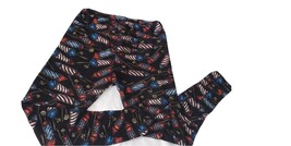 Lularoe TC Leggings Patriotic Fireworks 4th of July Black - £11.84 GBP