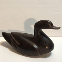 Vintage Hand Carved Wooden Duck Dark Woof Duck Decoy Small 4” - £8.84 GBP