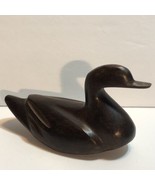 Vintage Hand Carved Wooden Duck Dark Woof Duck Decoy Small 4” - $15.34 CAD