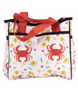 Crab And Flowers Hot/Cold Insulated Tote Lunch Bag - NEW Fast Free Ship - £19.94 GBP