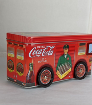 Coin Bank Tin Metal Removable Lid. Coca Cola Truck. - £15.55 GBP