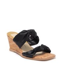 DOLCE VITA Naji Knotted Cork Wedge Mule Sandal, Size 11, Black, NWT - $49.00