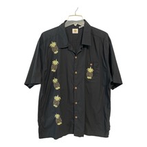 Vintage 2000s Sol Wear Pineapple Shirt Men’s XL – Black Embroidered Hawa... - $503.27 MXN