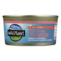 Wild Planet Wild Alaskan Pink Salmon - No Salt Added - Case Of 12 - 6 Oz.(D0102H - £90.63 GBP