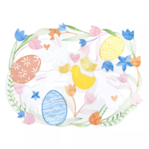 NEW Easter Placemat w/ applique embroidery bunnies, eggs, chicks &amp; tulips 13x18&quot; - £7.82 GBP