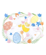 NEW Easter Placemat w/ applique embroidery bunnies, eggs, chicks &amp; tulip... - £7.92 GBP