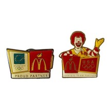 Lot Of 2 2004 McDonald’s Athens Olympic Pins Lapels USA Partner - £19.97 GBP