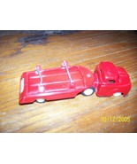 Vintage 50&#39;s Japan Tin Friction 6&quot; Tractor Trailer Hauler Original Clean - £18.78 GBP