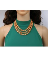 Peach Pearl Multi Strand Midcentury Wraparound Necklace - $63.13 CAD