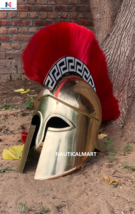 Medieval Wearable Greek Corinthian 13 Country Helmet With Red Plume Armour Helme - £159.07 GBP