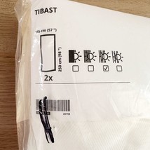 Ikea TIBAST Curtains 2 Panels (1 pair) 57&quot; x 98&quot; 100% Cotton Chevron Whi... - £62.14 GBP