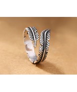 Feather Ring Resizable For Women Girl Sterling Silver Sterling Silver Ad... - £11.07 GBP