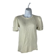 Zara Women&#39;s Cream Colored Short Sleeved Pullover Crew Neck Sweater Size Small - £27.27 GBP