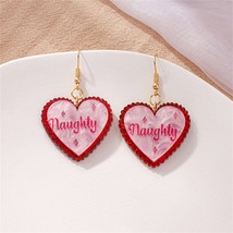 Pink Shell &amp; 18K Gold-Plated &#39;Naughty&#39; Heart Drop Earring - £11.21 GBP