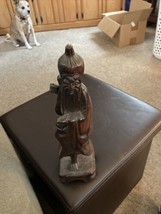 wood statue carving of Chinese Man - $14.03