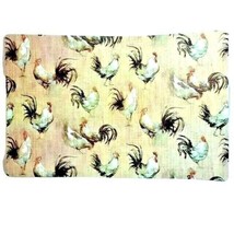 Country Roosters Placemats Plastic Rustic Distressed Style on Yellow 2pc... - $423.30 MXN
