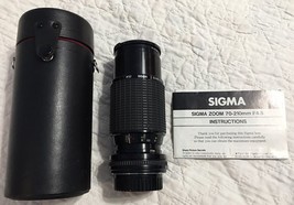 Sigma One Touch Zoom K2 II 70-210mm F4.5 Multi-Coated Camera Lens, Case, Manual - $19.95